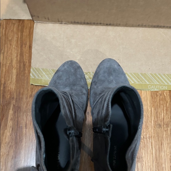 Ann Taylor Charcoal Suede Heeled Boots - Picture 8 of 12